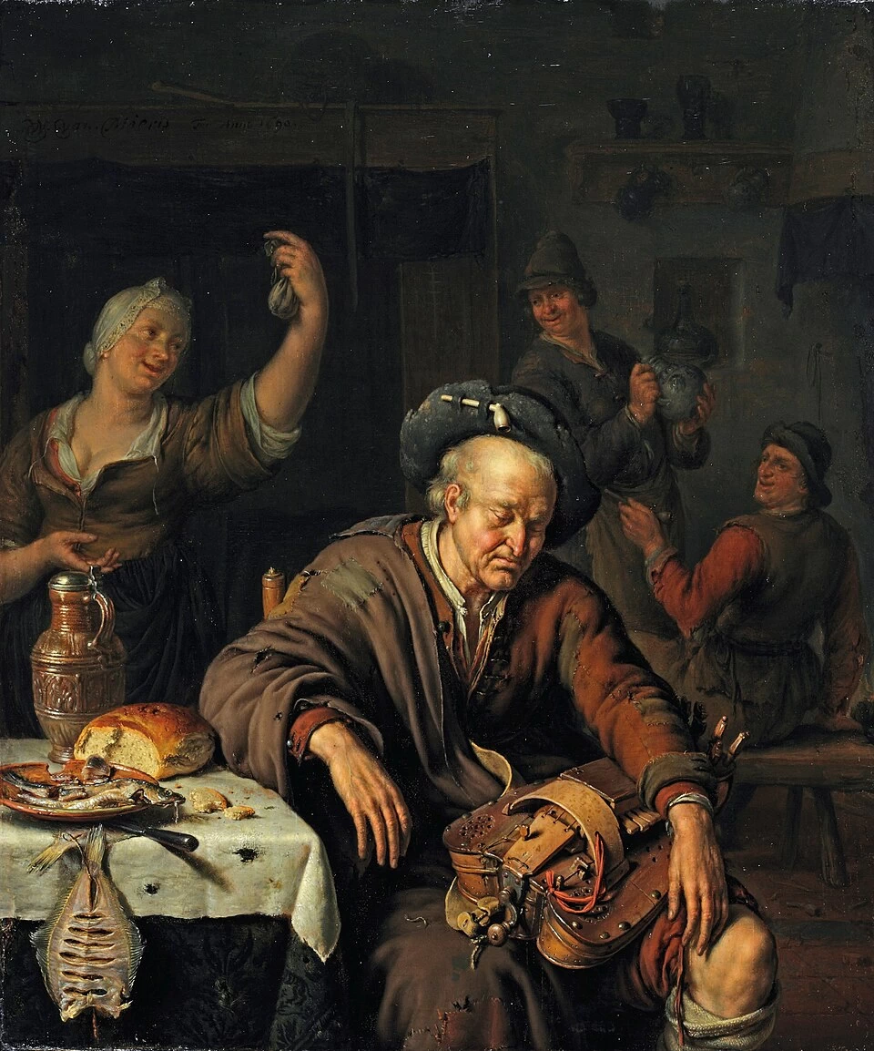 Suonatore di ghironda addormentato